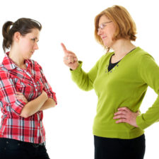 Mother getting angry at daughter